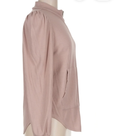 Chaser Womens Pale Pink Zip Up with Puffed Shoulders - Size M - Picture 7 of 7